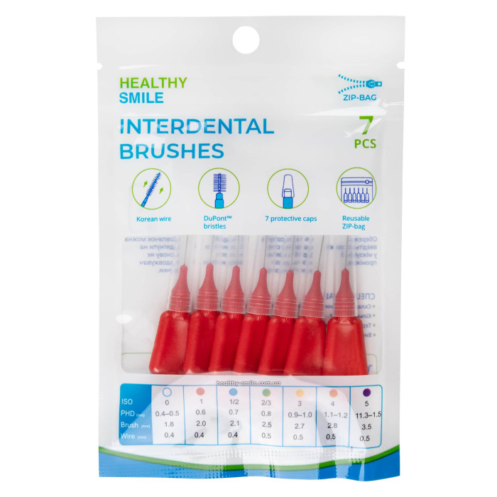 Healthy Smile міжзубні йоржики, 0.6 мм ISO 1, 7 шт